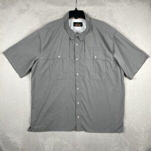 Orvis Trout Bum Fishing Shirt Mens 2XL Gray Seersucker Vented‎ Gorpcore Outdoor